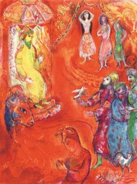 Or le Roi aimait la science et la géométrie contemporaine de Marc Chagall Peinture à l'huile